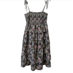 Liberty of London for Target Multicolor peacock Print tiered dress size XL